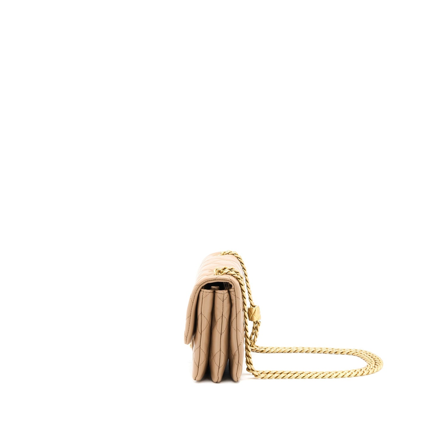 Chanel 22K Pillar Adjustable Flap Lambskin GHW Gold Beige Shoulder Bag