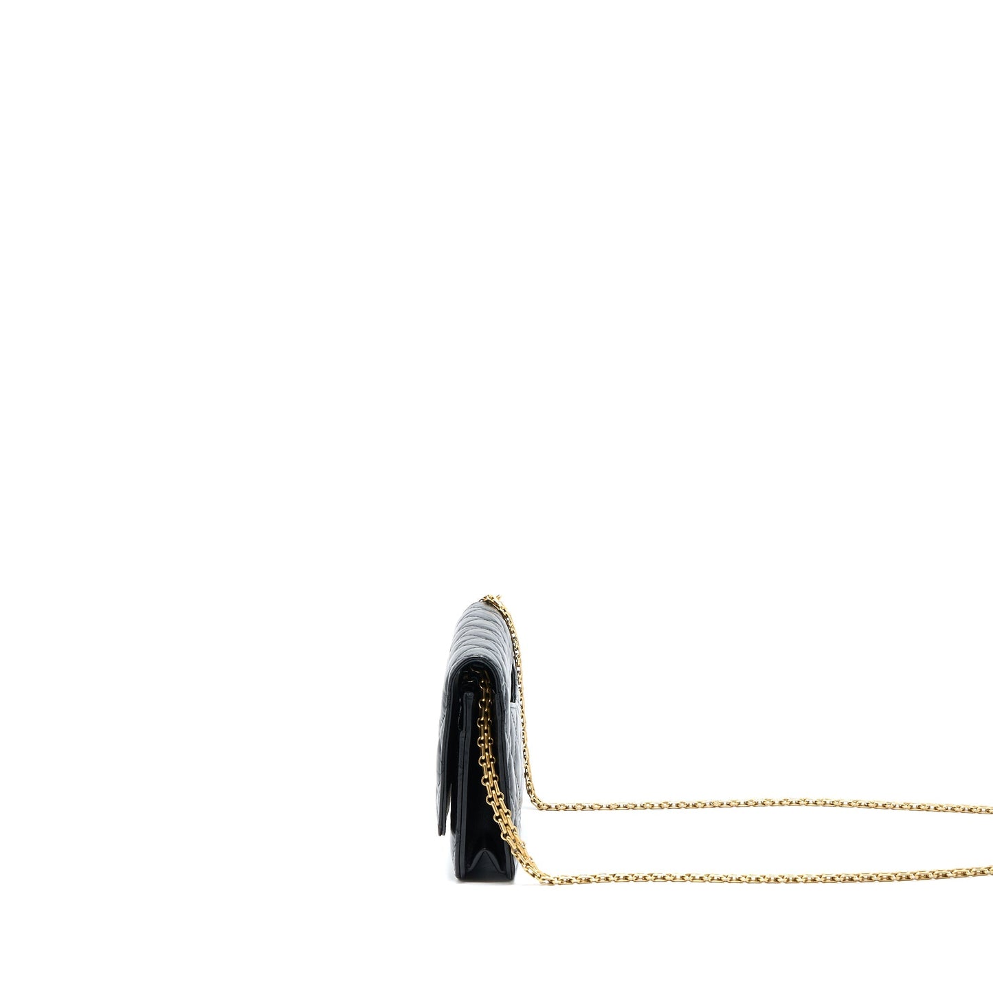 Chanel 2.55 Reissue On Aged Calfskin GHW Black Wallet Case Black Ghw