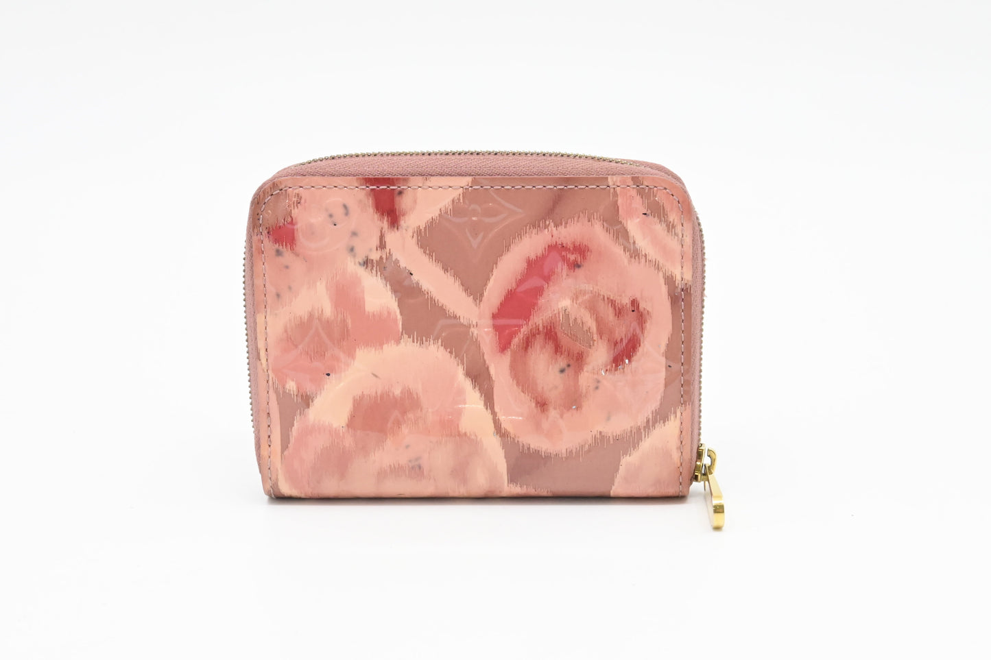 Louis Vuitton Compact Zippy Ikat Bloom Vernis Leather Pink Wallet Case