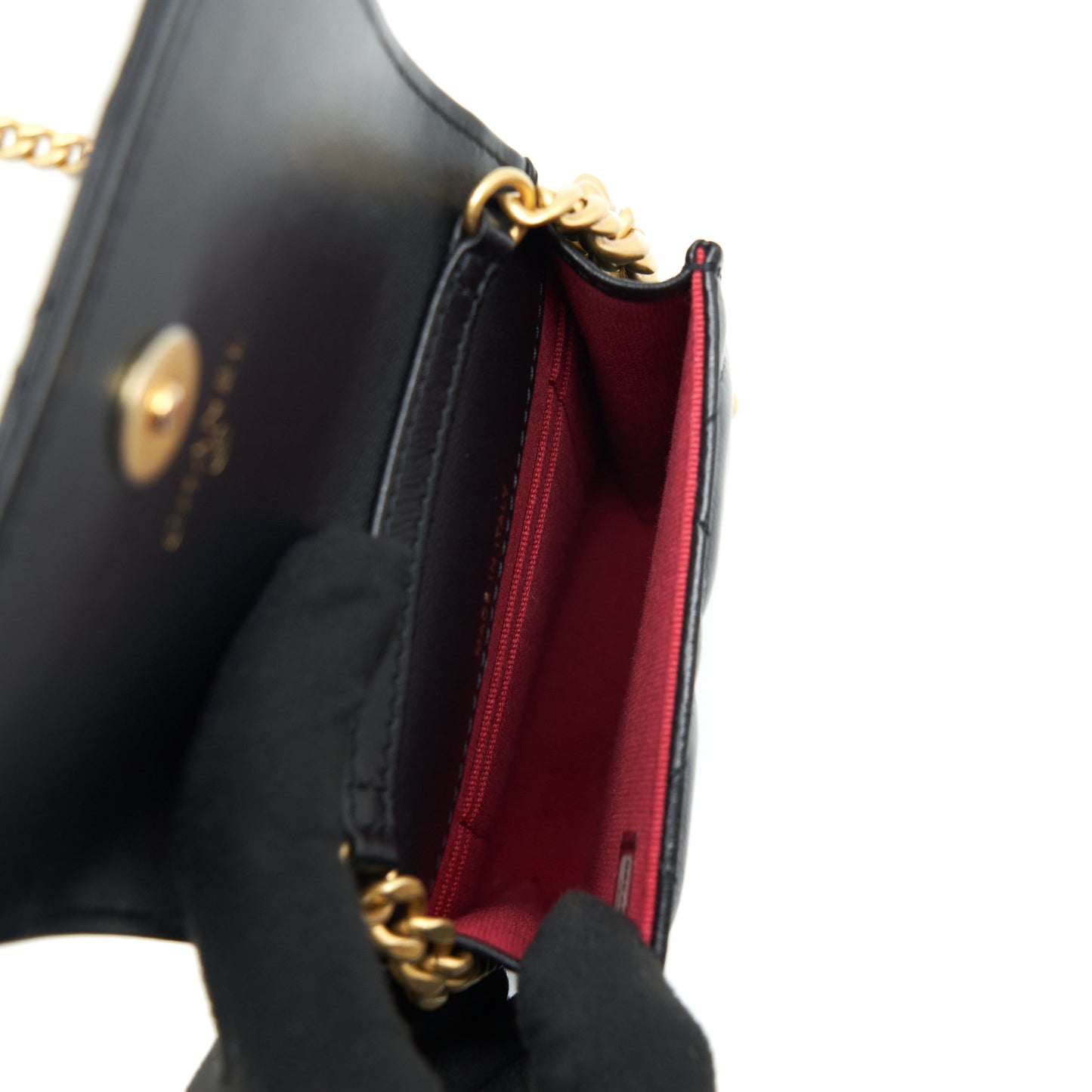 Chanel 22P Vertical Flap Lambskin Enamel Buckle Black Shoulder Bag