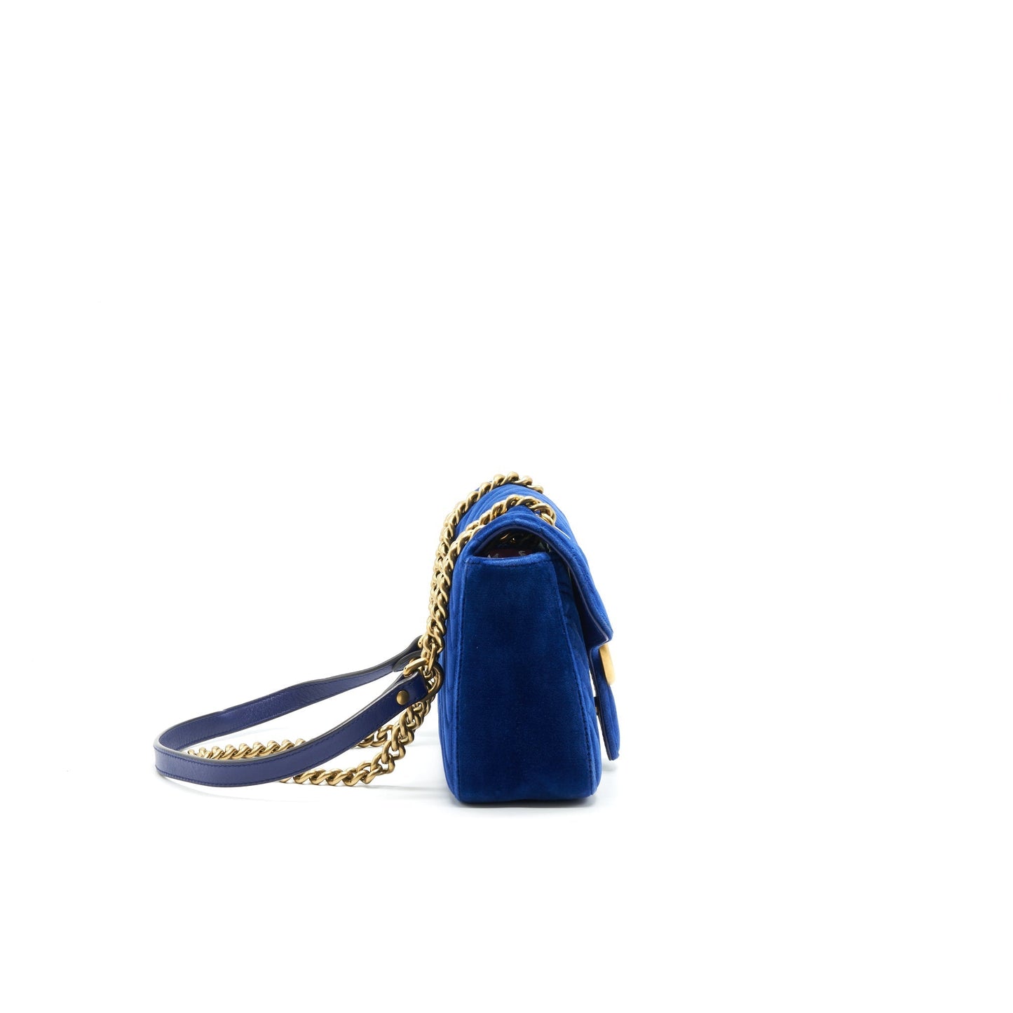 Gucci Velvet Marmont Bag Blue Small Travel Bag