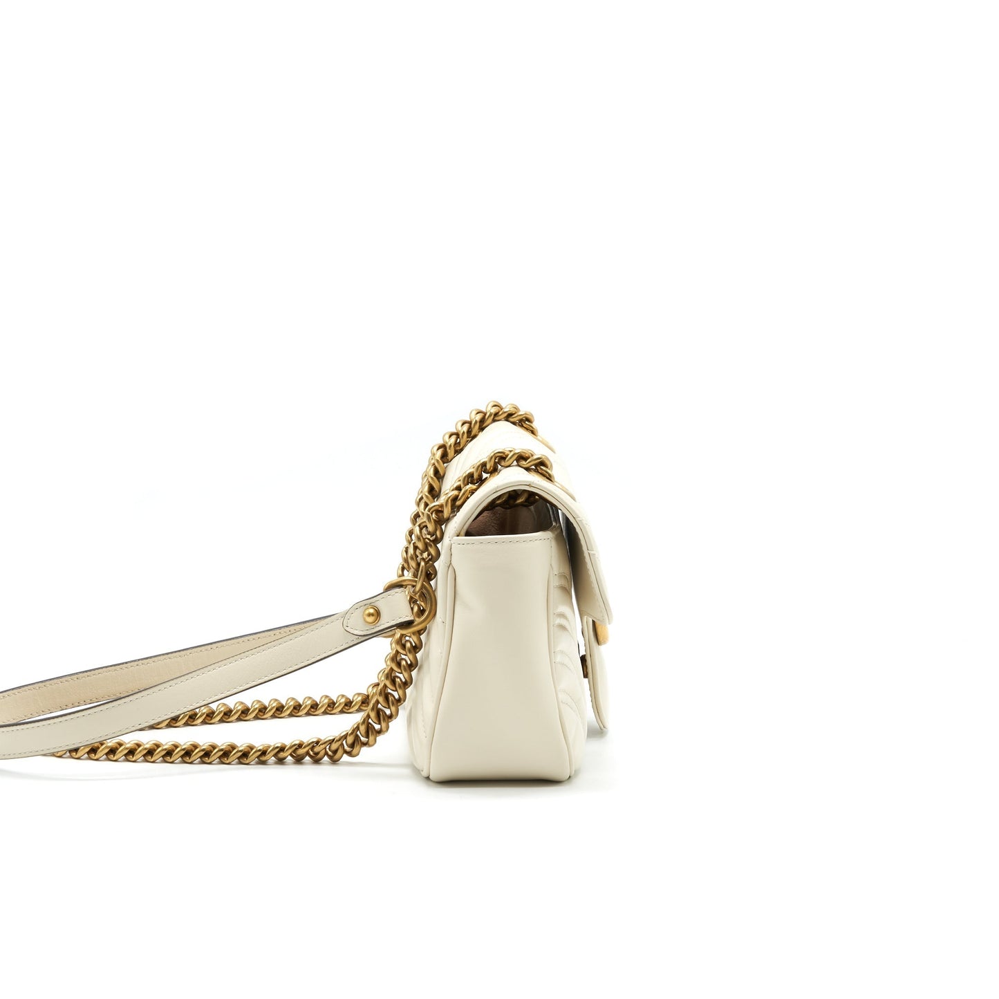Gucci Marmont Handbag White Cream Travel Bag Cream White