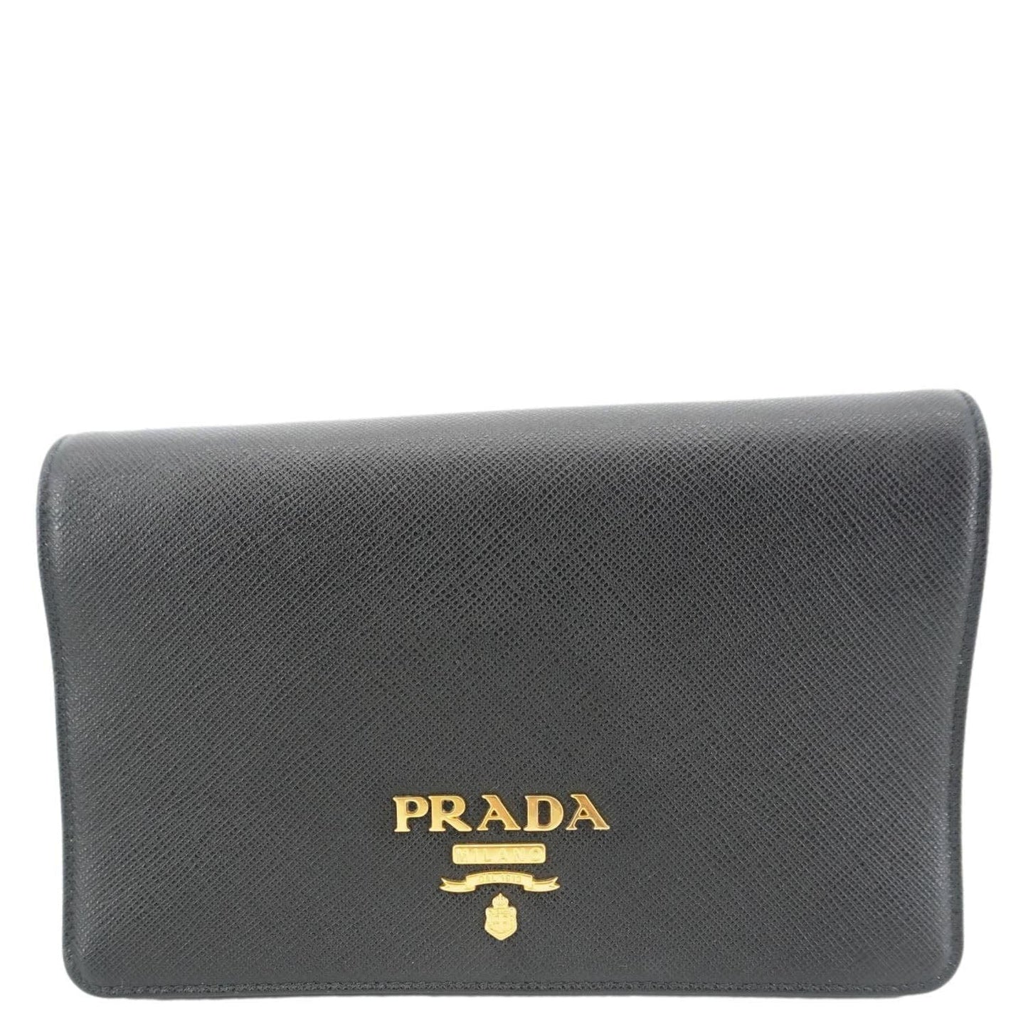Prada Lux Crossbody Bag Saffiano Black Chain
