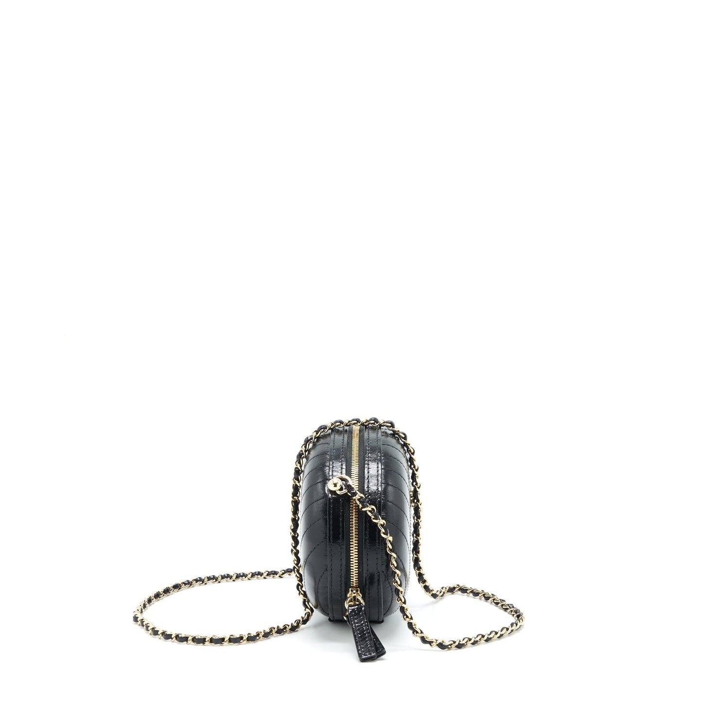 Chanel La Pausa Evening Chevron Calfskin LGHW Black Handbag
