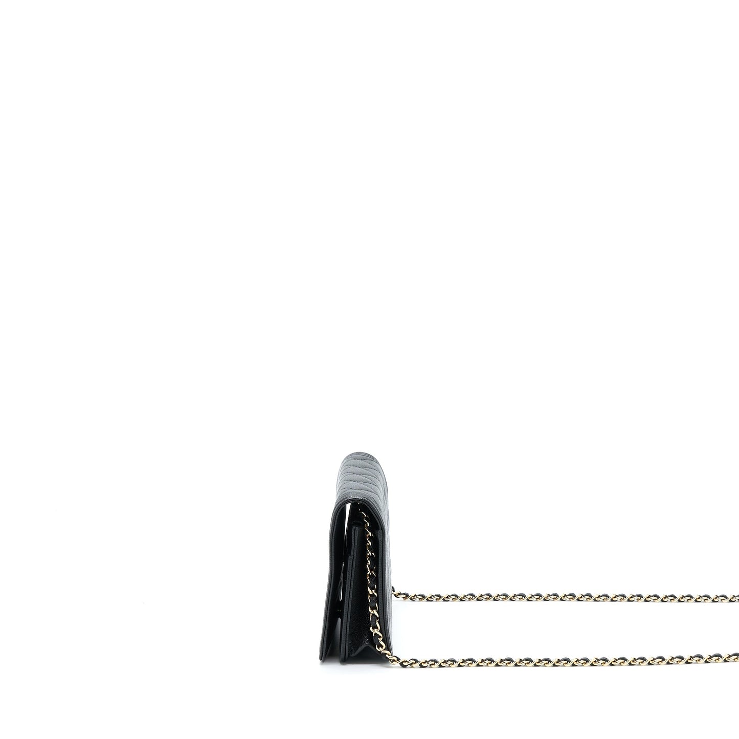 Chanel Boy On Caviar LGHW Black Wallet Case
