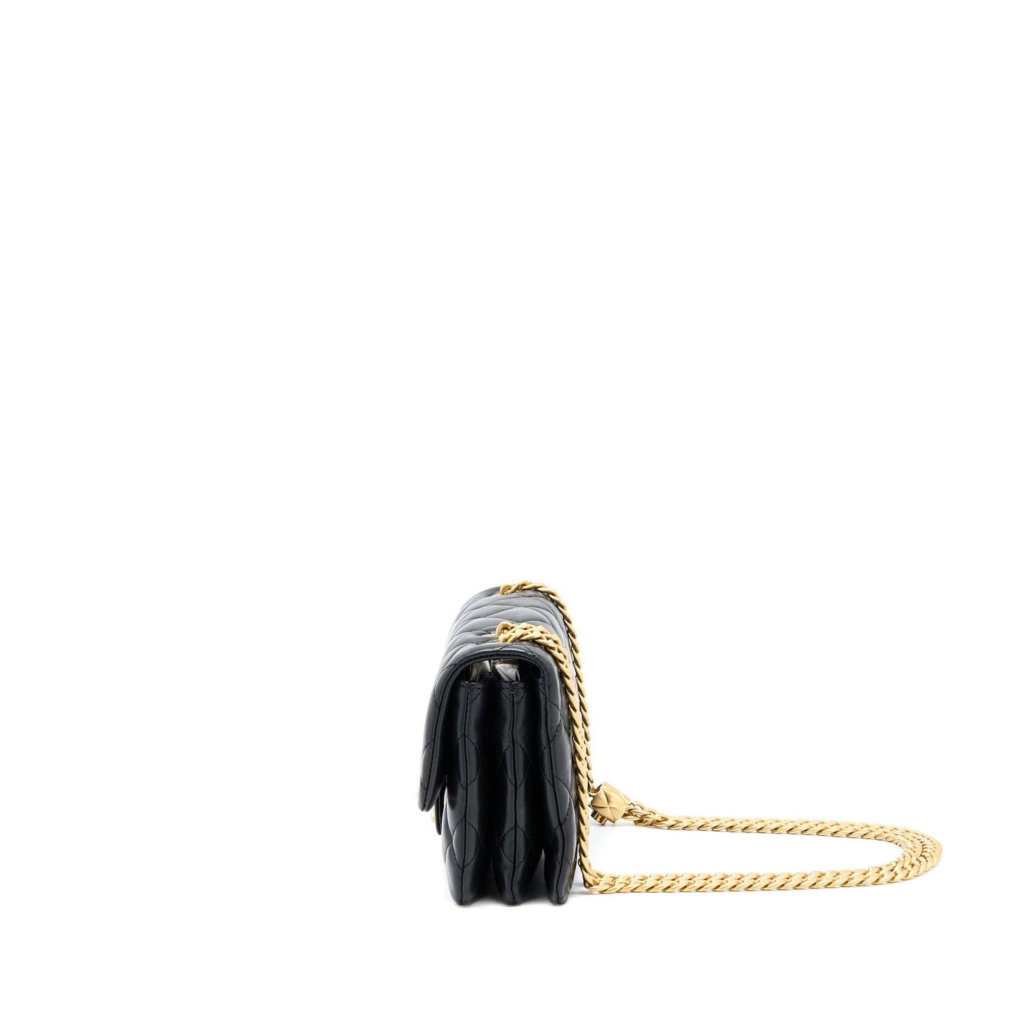 Chanel 22K Pillar Adjustment Flap Lambskin GHW Black Gold Shoulder Bag