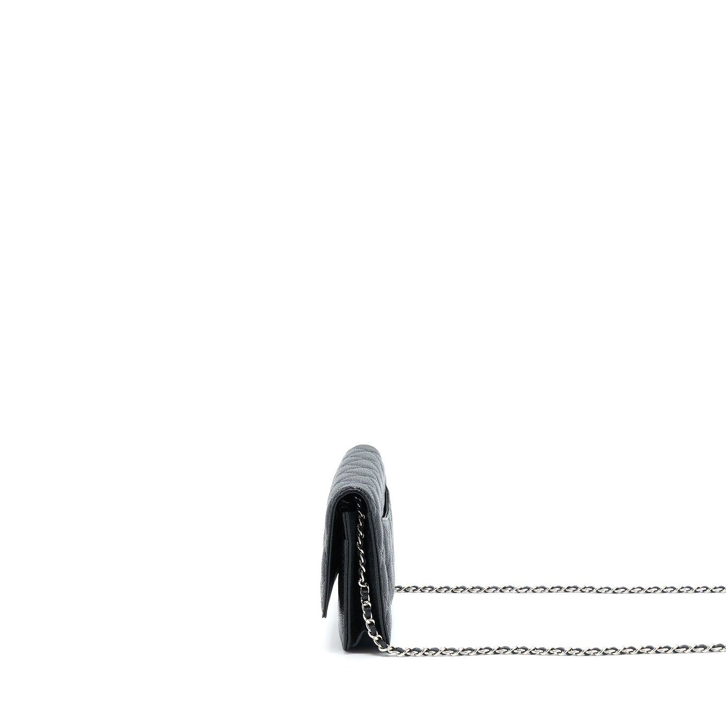 Chanel Classic On Caviar SHW Black Wallet Case Shw 2