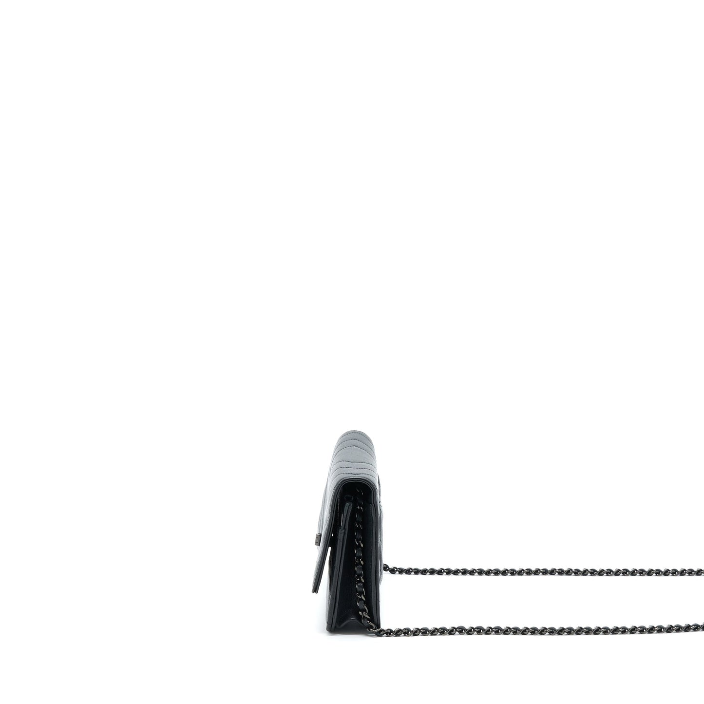 Chanel 2.55 So On Calfskin Hardware Black Wallet Case