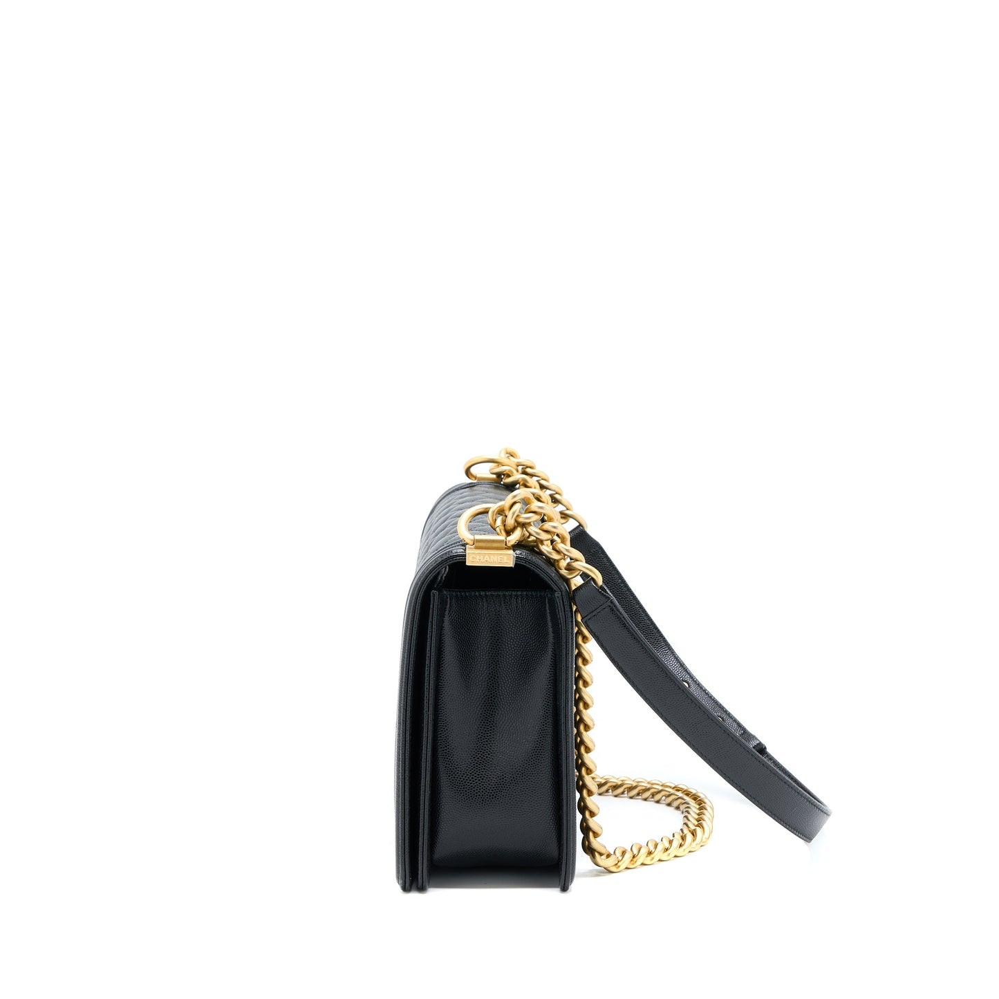 Chanel Boy 28cm Caviar Brushed GHW Black Handbag
