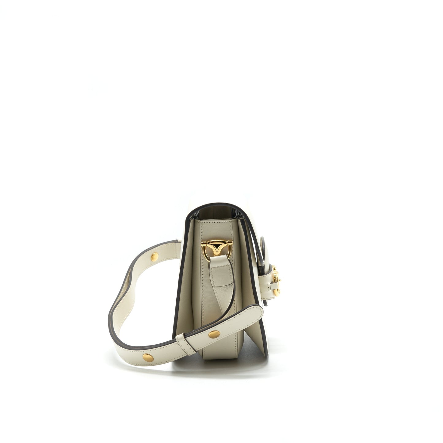 Gucci Gucci 1955 Horsebit Leather Shoulder Bag White