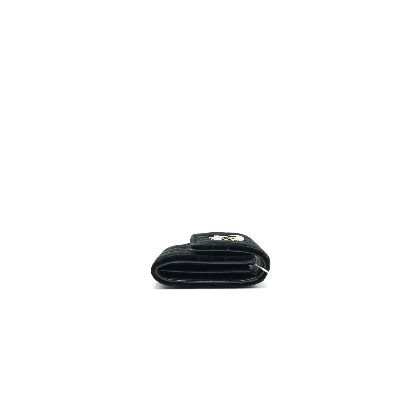 Chanel 21A velvet CC Crystal Logo Card Holder