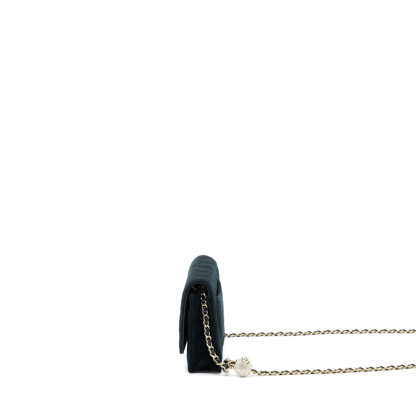 Chanel Velvet Pearl Crush On LGHW Black Wallet Case