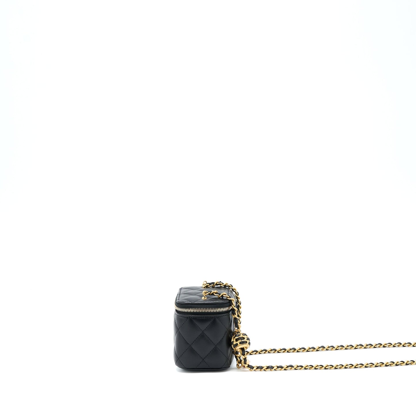 Chanel 22S Pearl Crush Vanity Lambskin GHW Black Mini Bag
