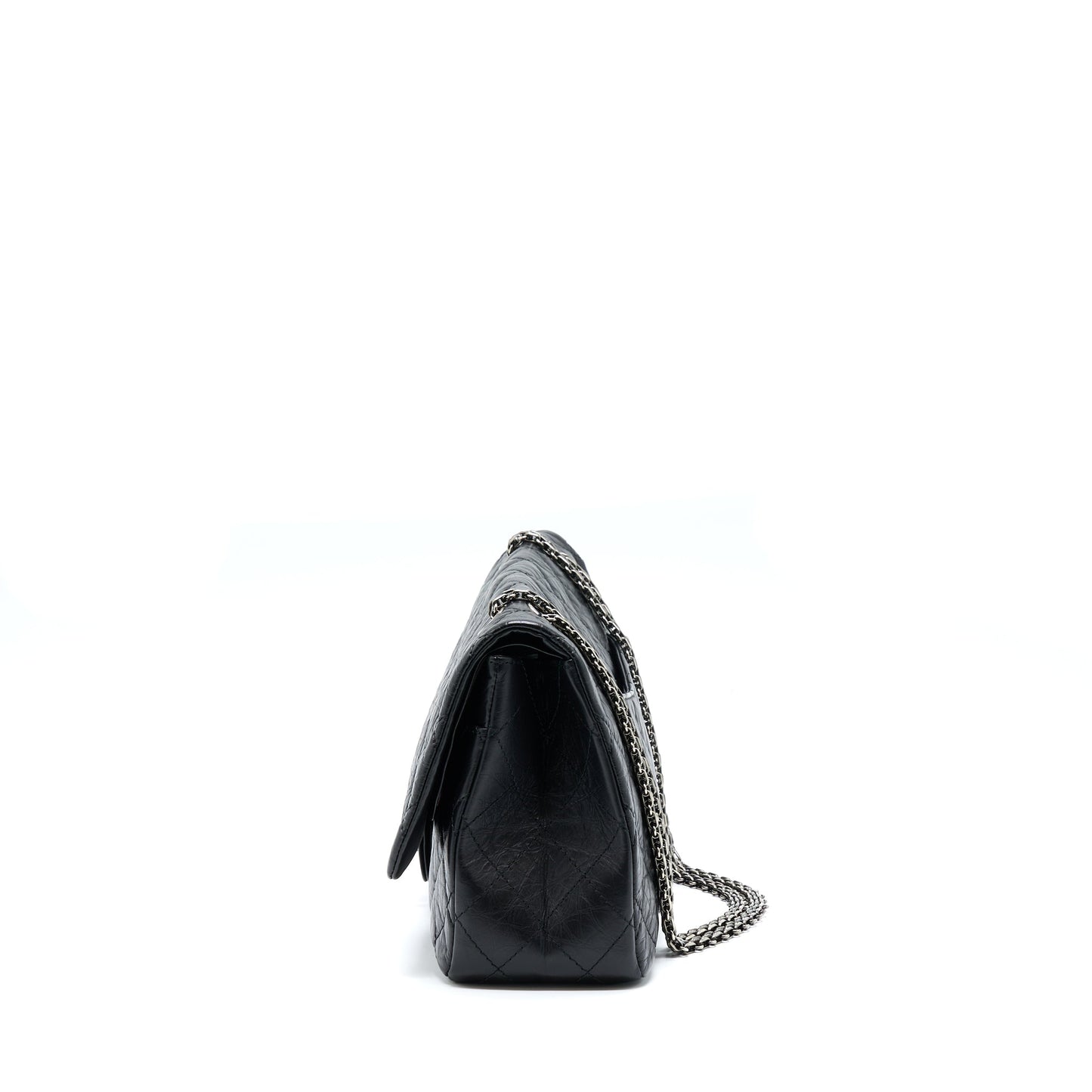 Chanel 2.55 227 Reissue Calfskin Ruthenium Hardware Black Handbag Ruthenium Hardware