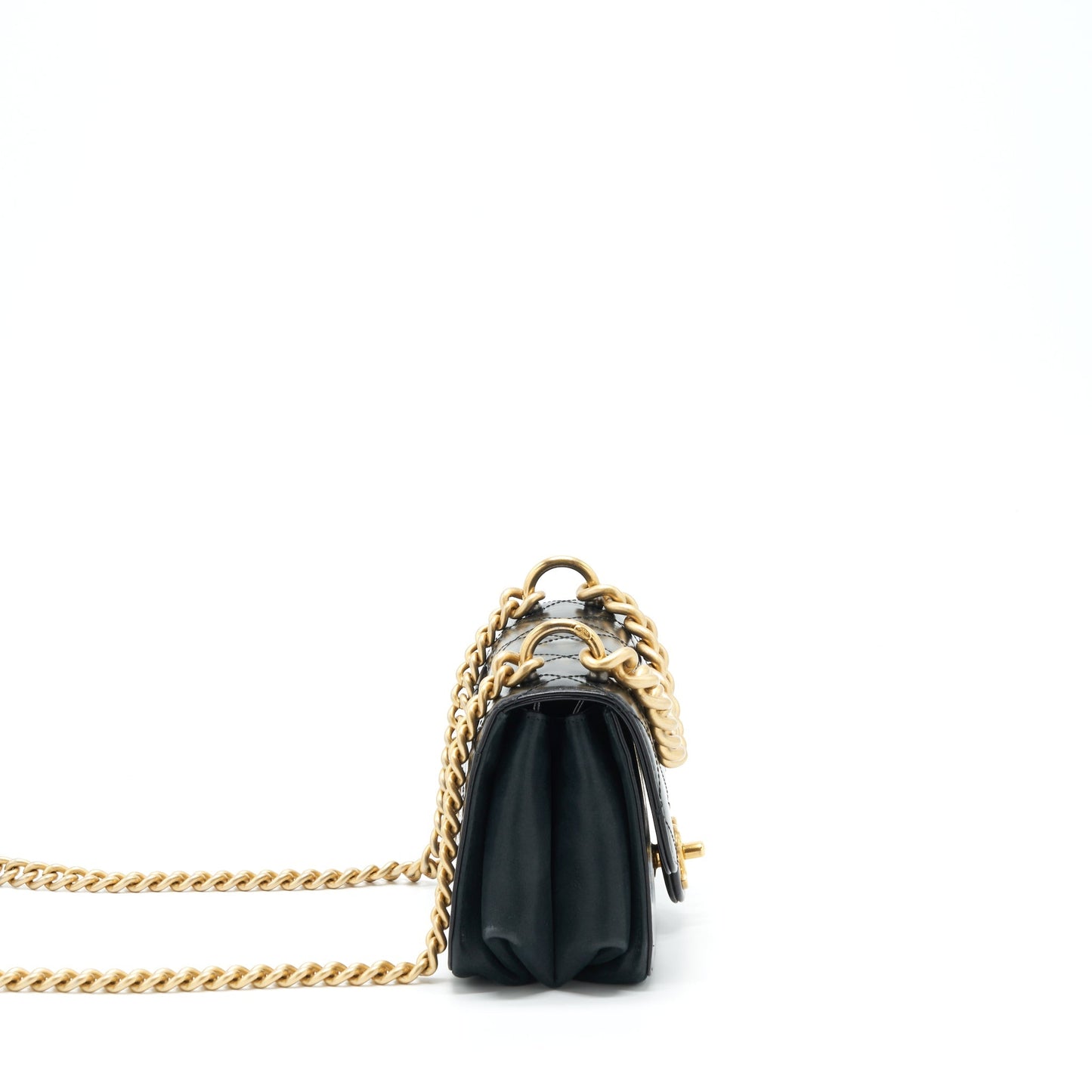 Chanel Seasonal Paris Cosmopolite Strait Lined Flap Black Shoulder Bag
