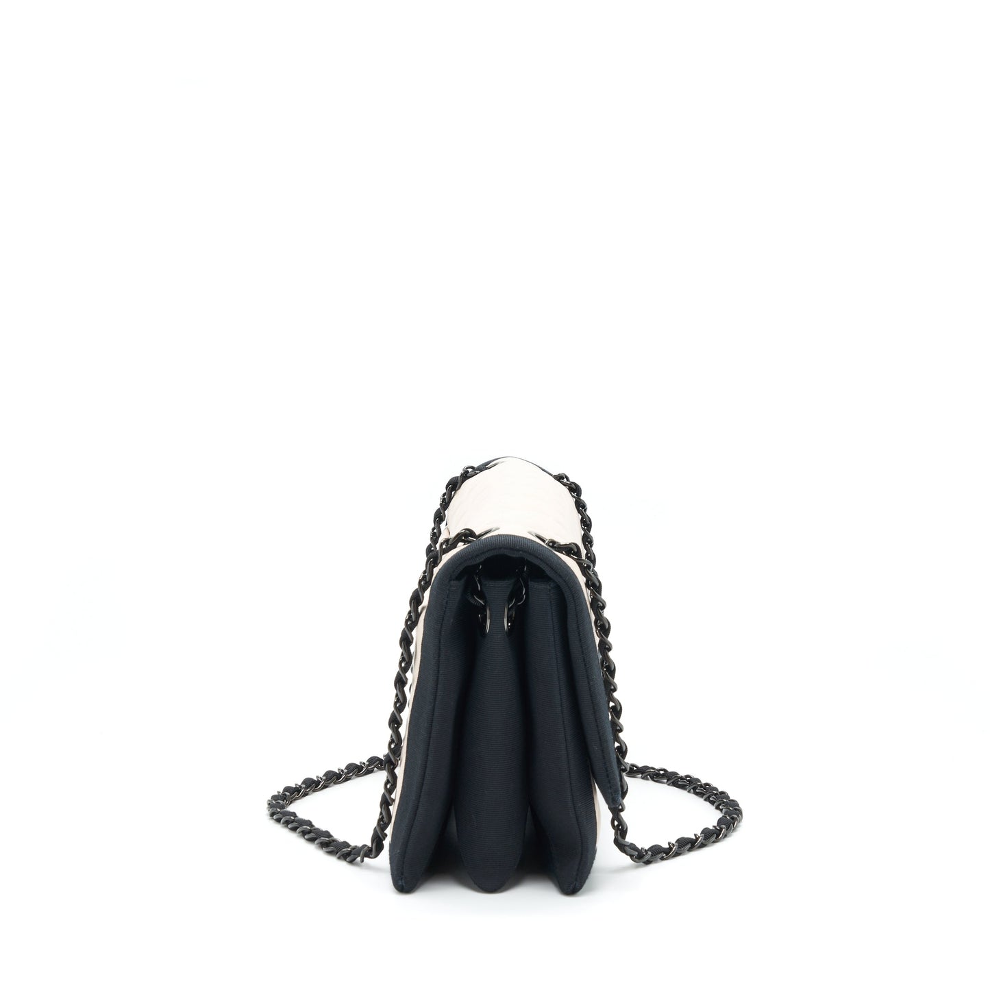 Chanel Seasonal Flap Lambskin Light Hardware Black Beige Shoulder Bag