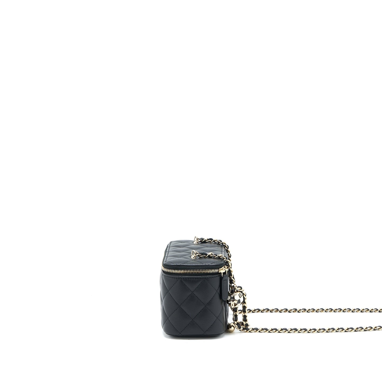 Chanel 23C Pearl Crush Long Vanity Lambskin Black Handbag Microchip 1