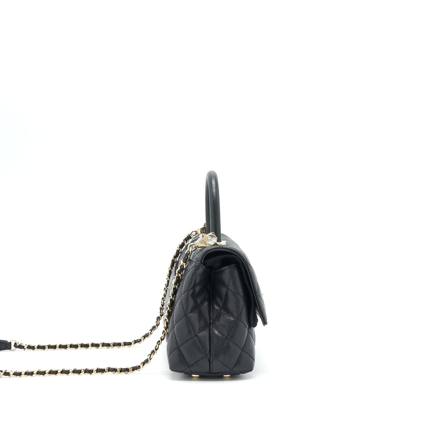 Chanel Coco Handle Caviar LGHW Microchip Black Small Handbag