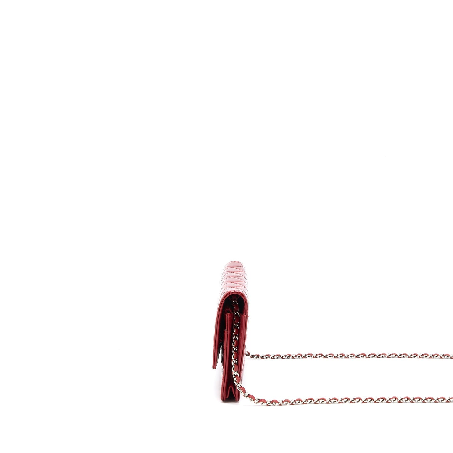Chanel on Patent SHW Red Wallet Case