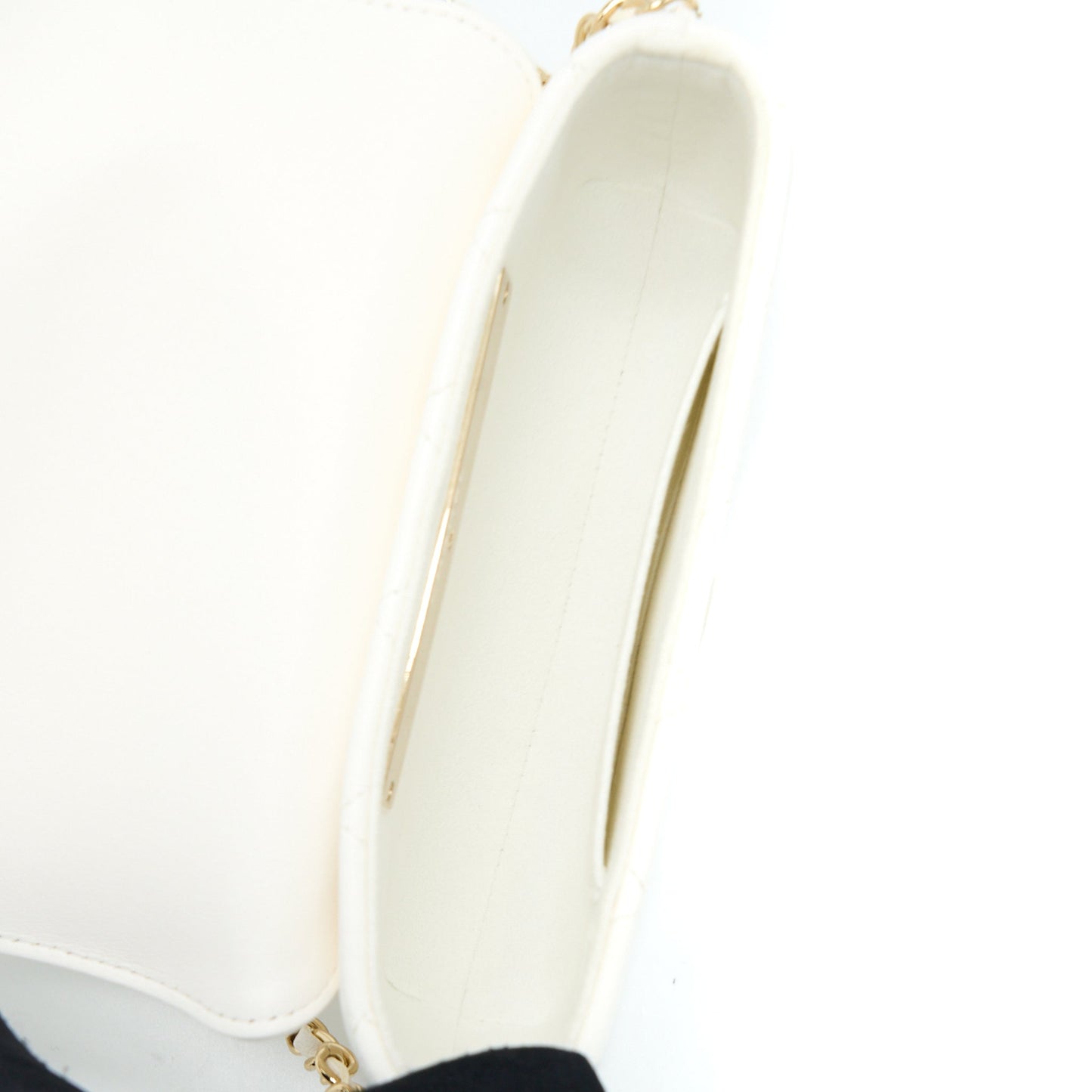 Chanel Rectangular Flap Phone Quilted Lambskin LGHW White Mini Bag
