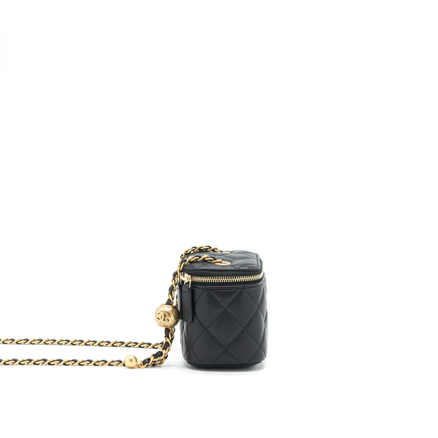 Chanel Pearl Crush Vanity Lambskin GHW Black Mini Bag