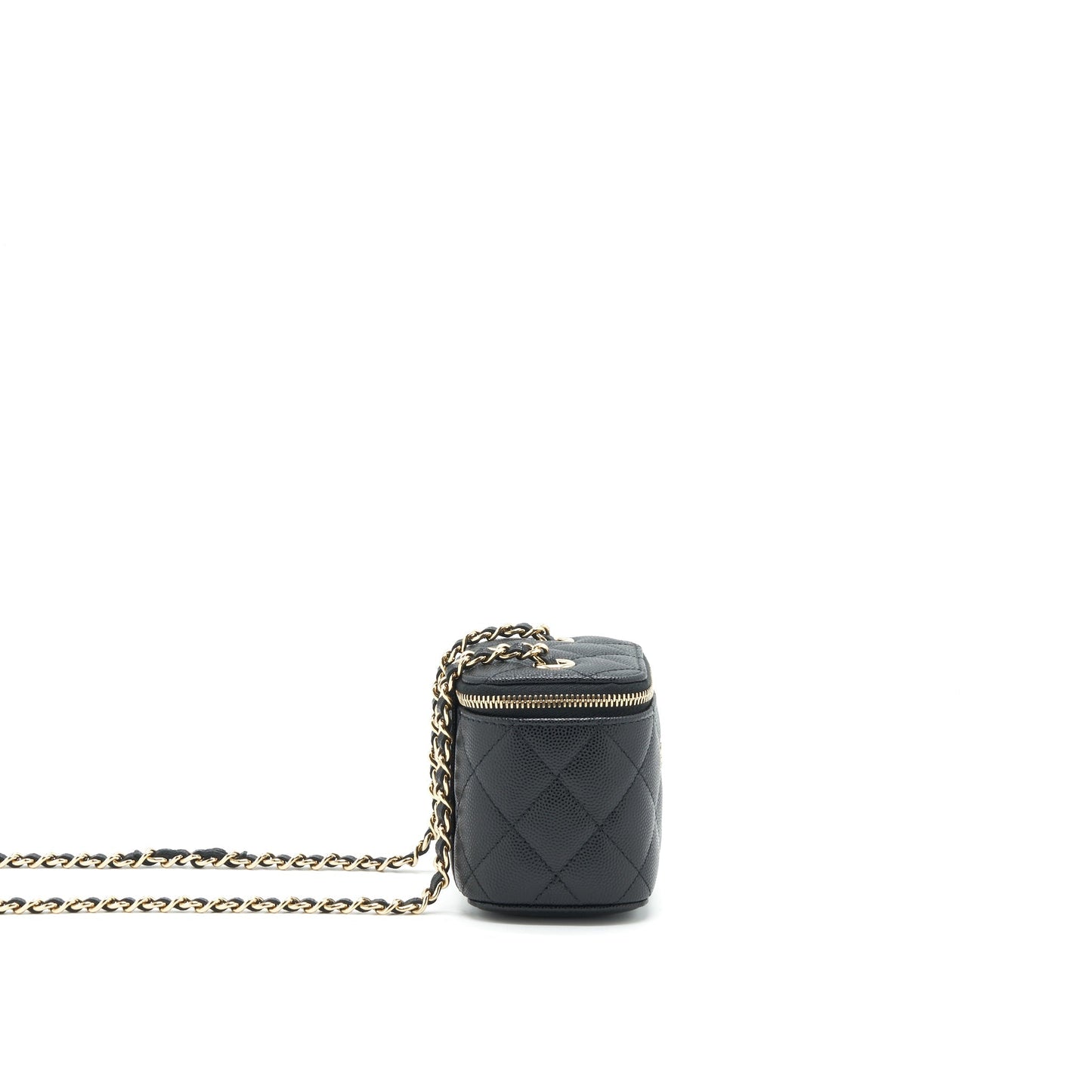 Chanel Vanity Caviar LGHW Black Mini Bag Black Lghw
