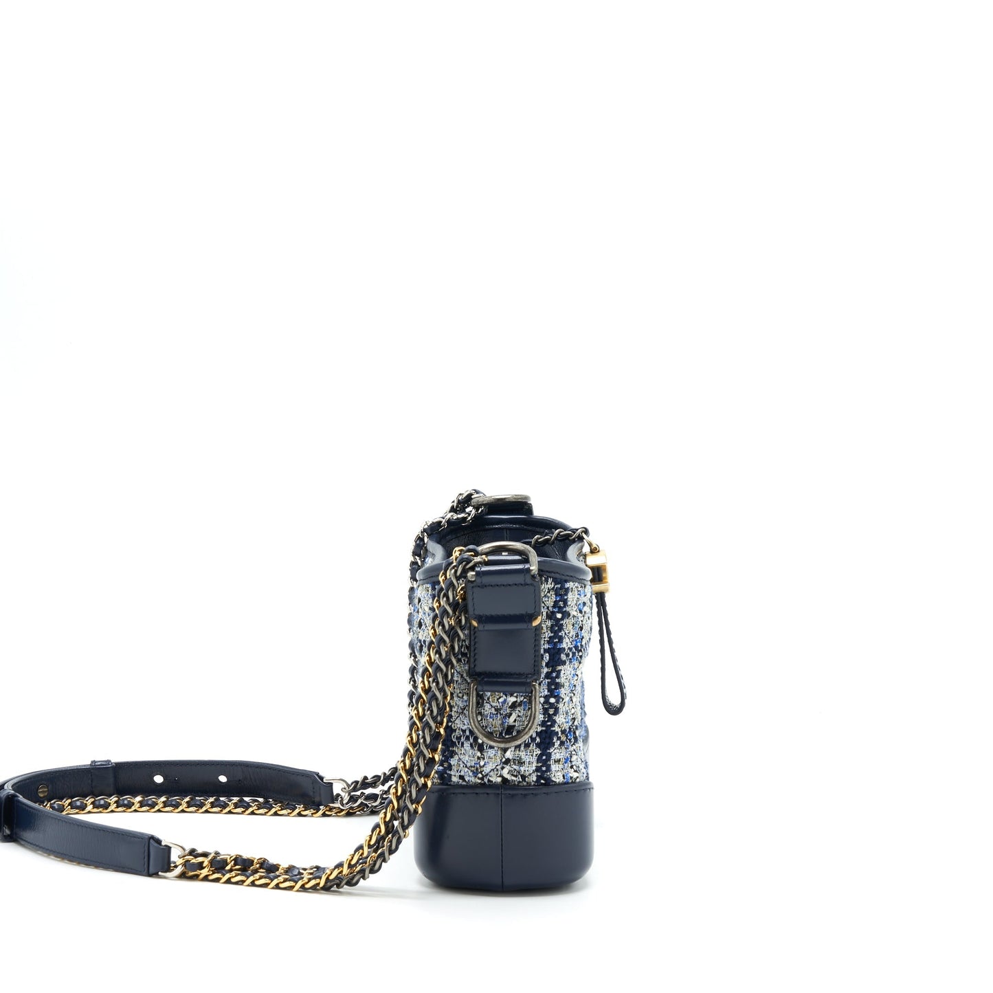 Chanel Gabrielle Hobo Tweed Multi Colour Hardware Blue Small Shoulder Bag