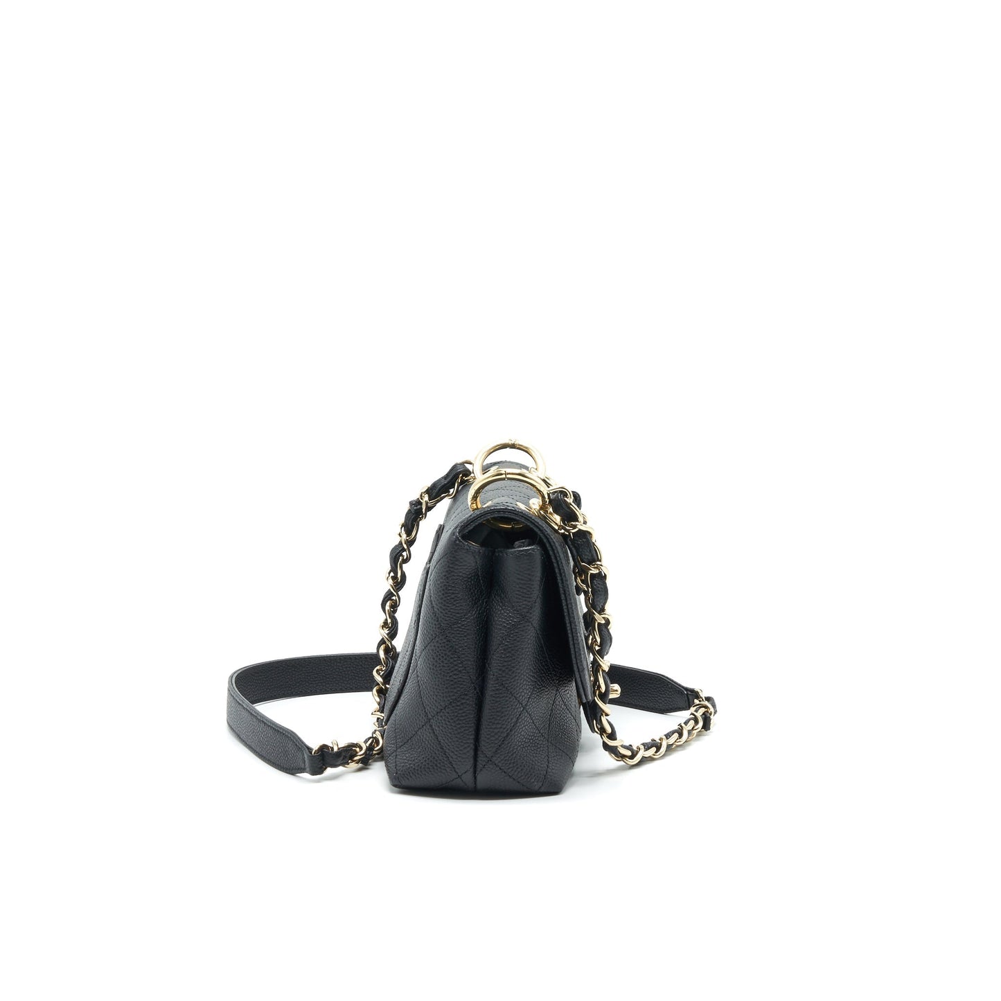 Chanel Caviar quilted flap handle LGHW Black Shoulder Bag