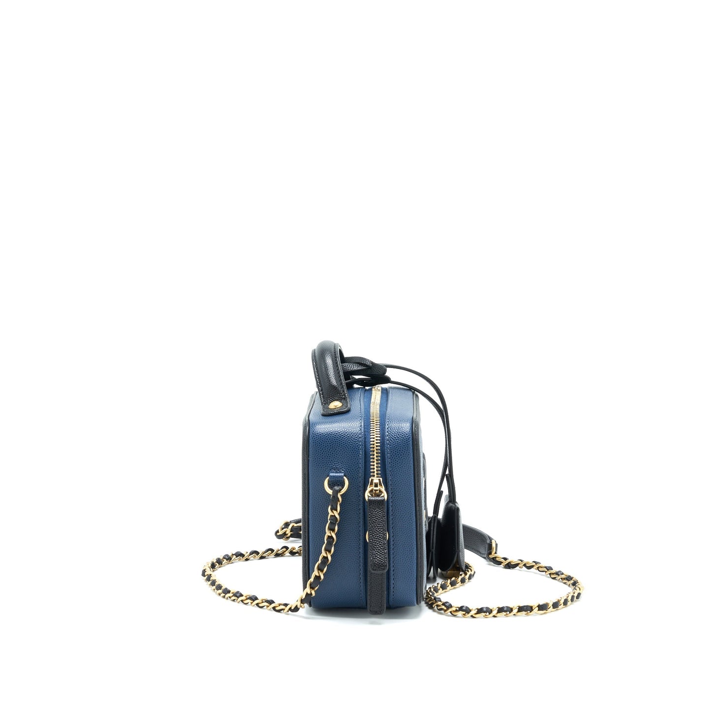 Chanel Filigree Vanity Camera Caiver Navy GHW Black Small Crossbody Bag