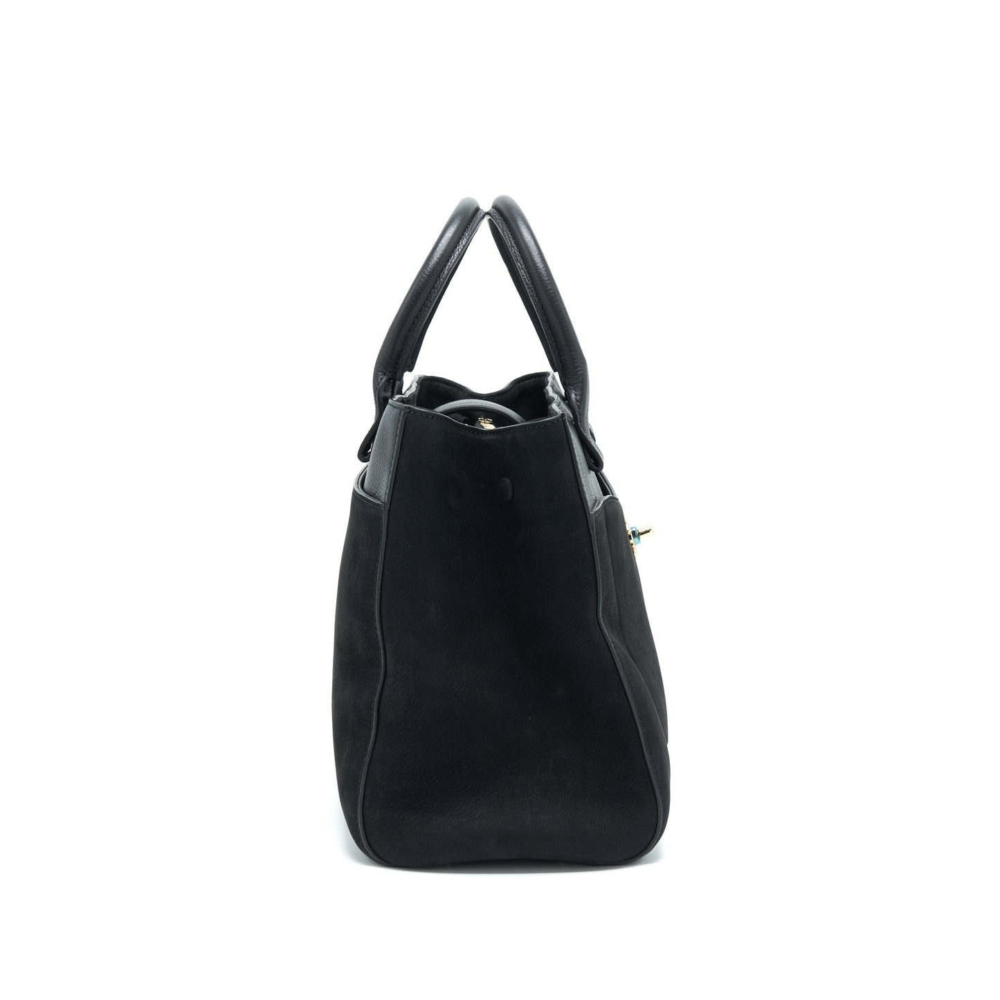 Chanel Suede LGHW Black Leather Tote Bag