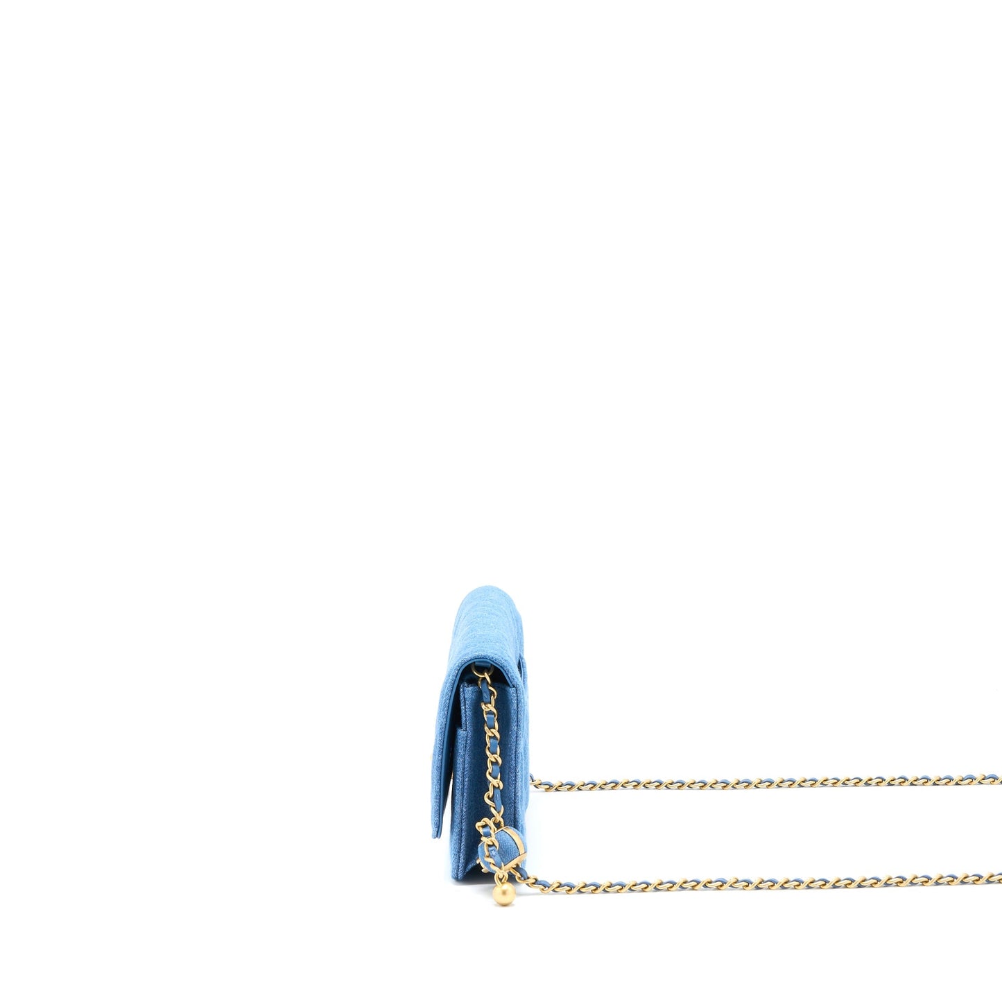 Chanel Pearl Crush On Denim GHW Microchip Wallet Case