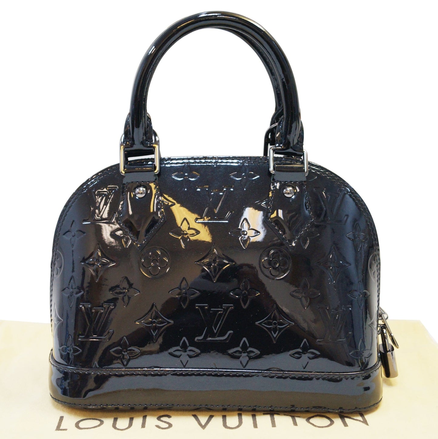Louis Magnetique Vernis Alma Bb Satchel Bag Monogram Black Shoulder Bag