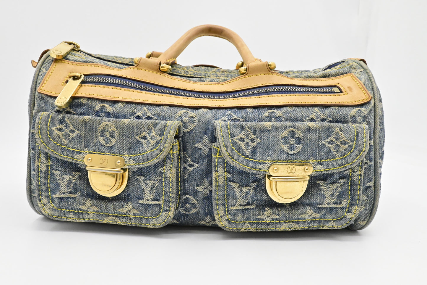 Louis Vuitton Neo Speedy Denim Monogram Handbag Denim 1
