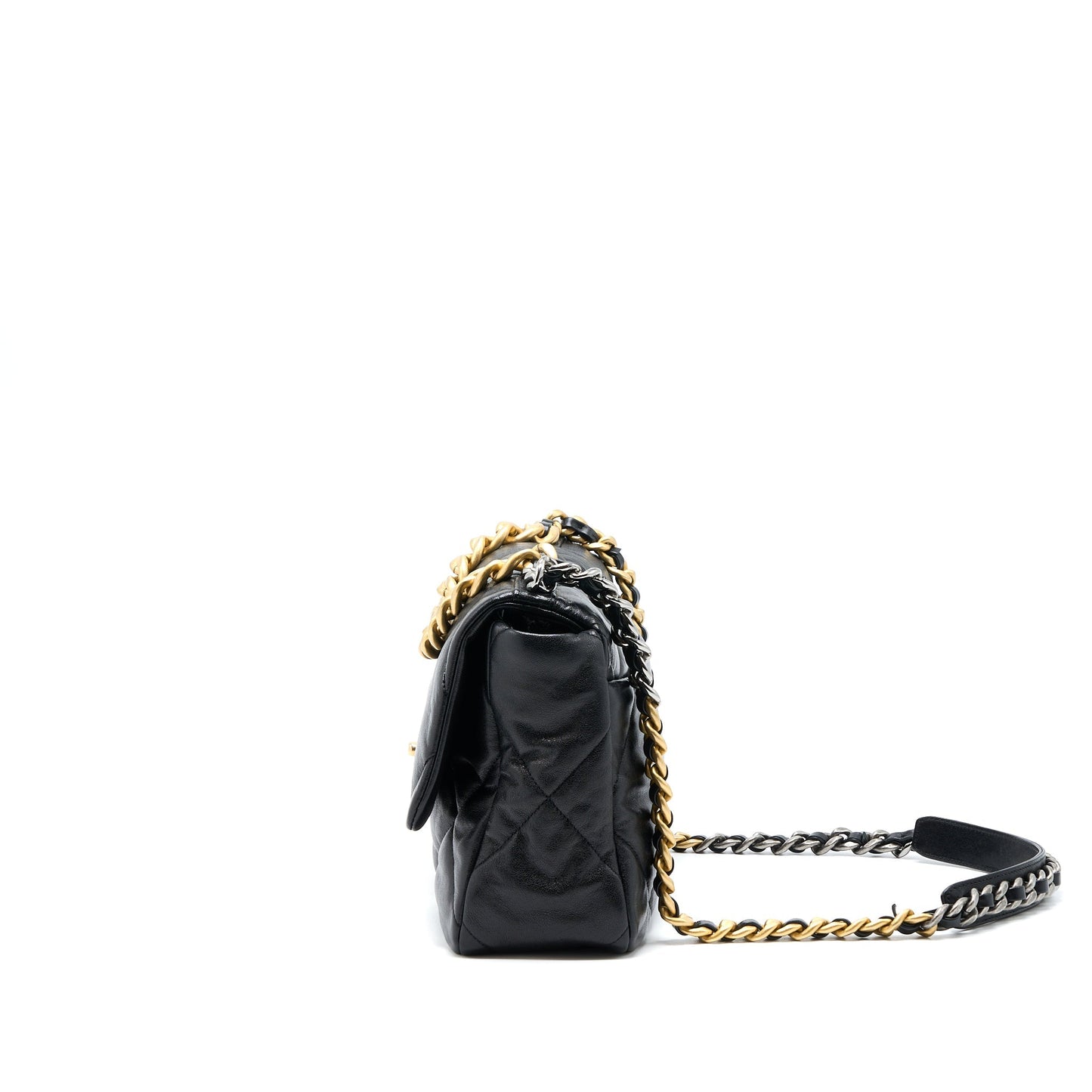 Chanel 19 Goatskin Hardware Multicolour Black Handbag Multicoloured Hardware