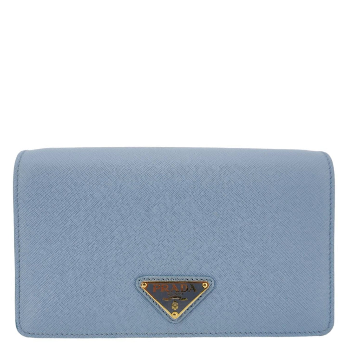 Prada Bandoliera Flip Lock Crossbody Bag Leather Saffiano Blue