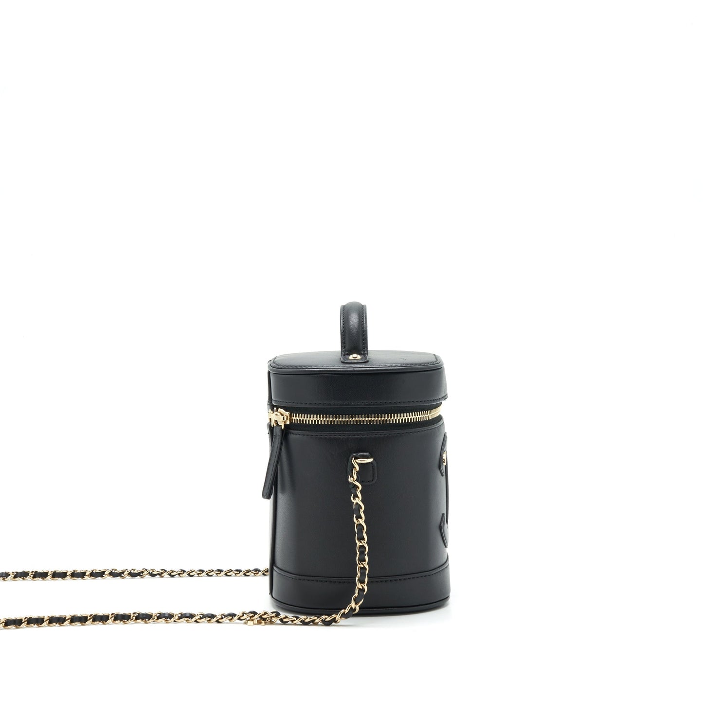 Chanel Vanity Lambskin LGHW Black Handbag