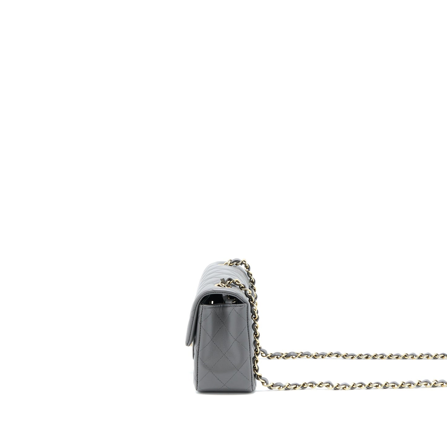 Chanel 22A Rectangular Flap Lambskin LGHW Microchip Grey Shoulder Bag Microchip 2