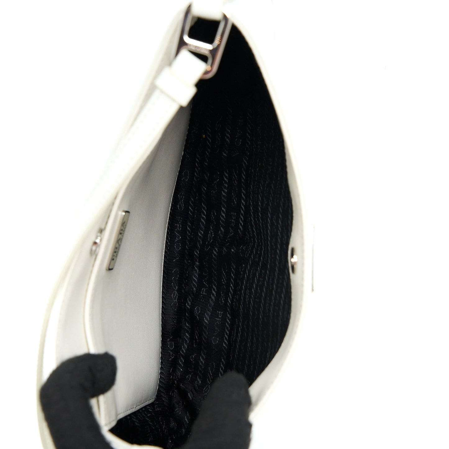 Prada Cleo Purse Calfskin Handbag White Travel Bag