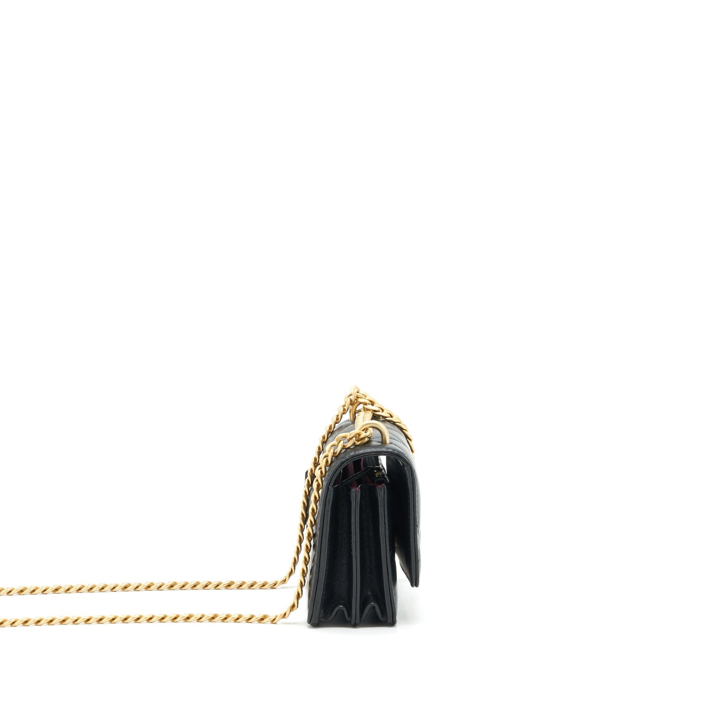 Chanel 22P Seasonal Flap Lambskin Hardware Black Gold Shoulder Bag