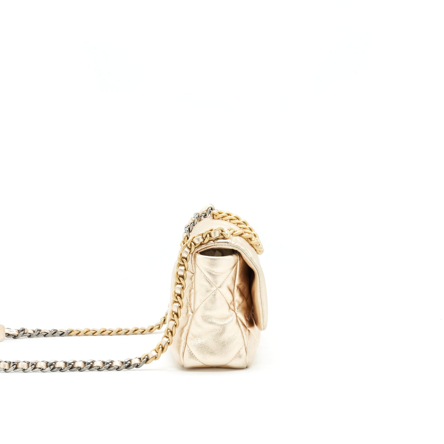 Chanel 19 color hardware Gold Silver Small Handbag