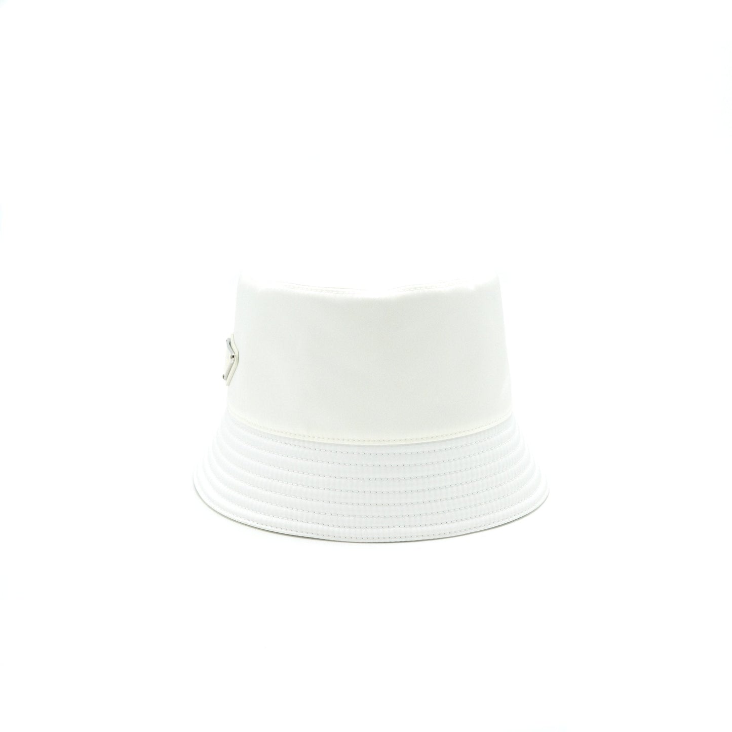 Prada Size M Hat Handbag Nylon White Bucket Bag