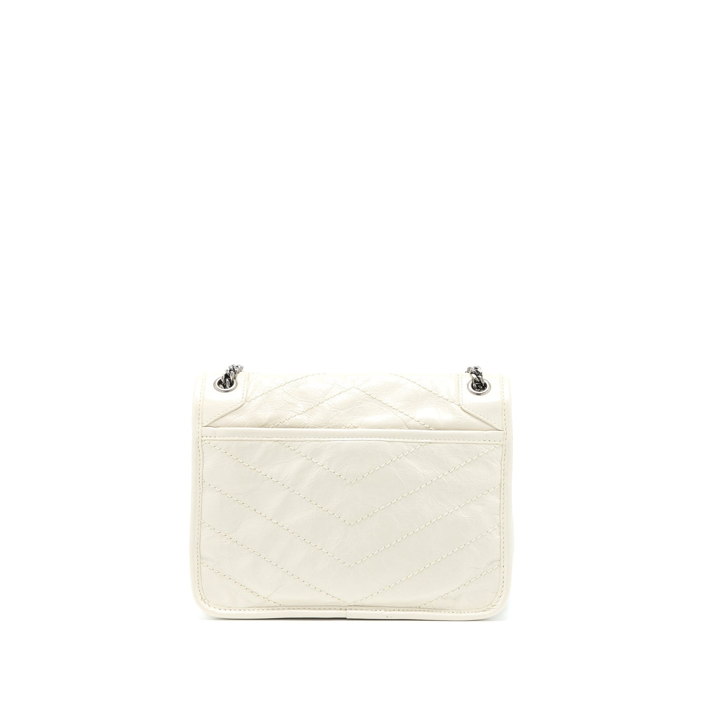 YSL Saint Laurent Niki Baby Purse In Crinkled Travel Bag Leather Chain