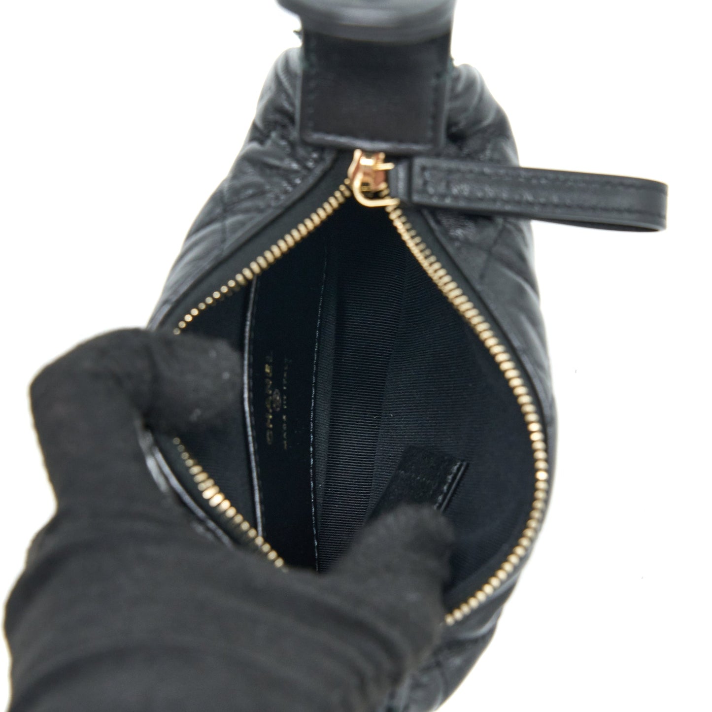 Chanel 23c Round Cruise Lambskin LGHW Microchip Black Handbag