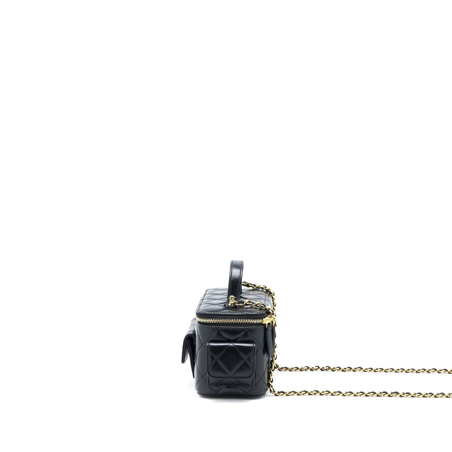 Chanel 22K Top Handle Pocket Long Vanity Black Handbag