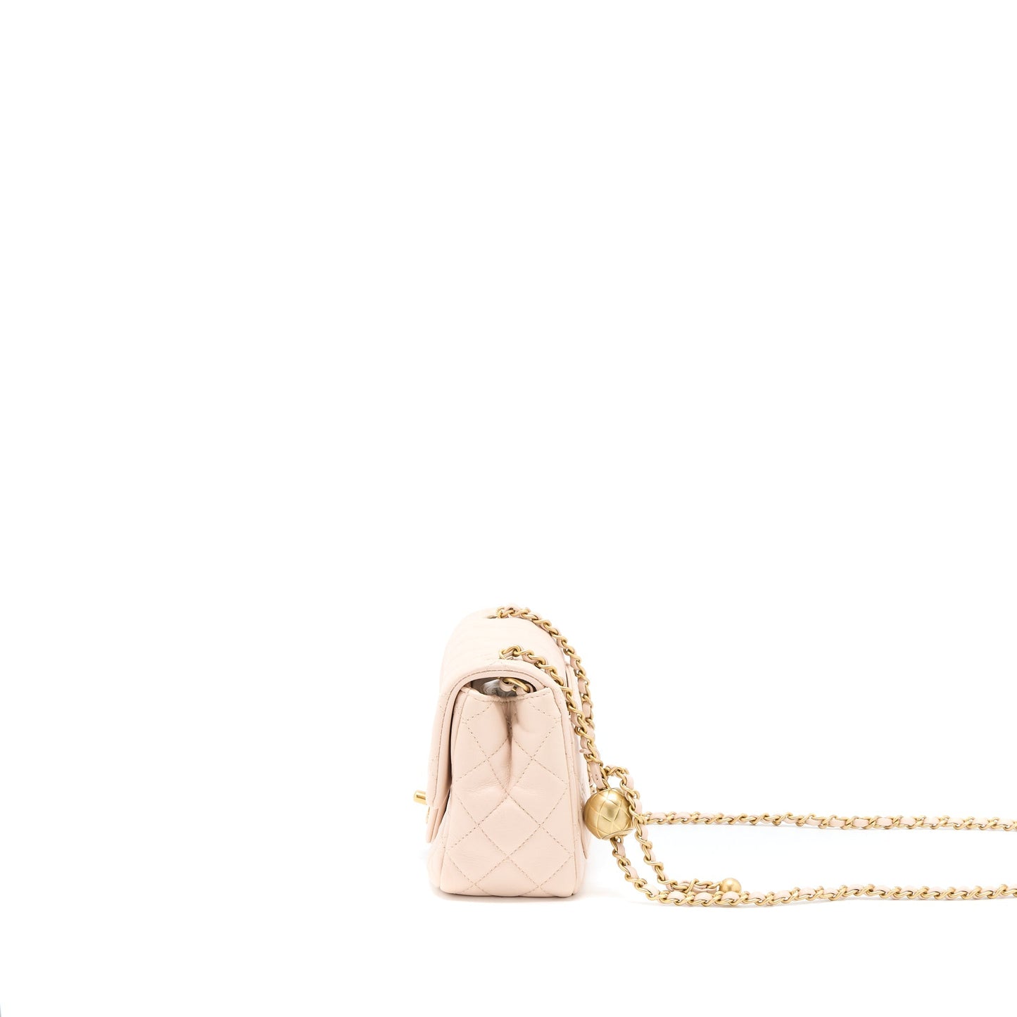 Chanel Pearl Crush Square Lambskin Light Brushed Beige Mini Bag