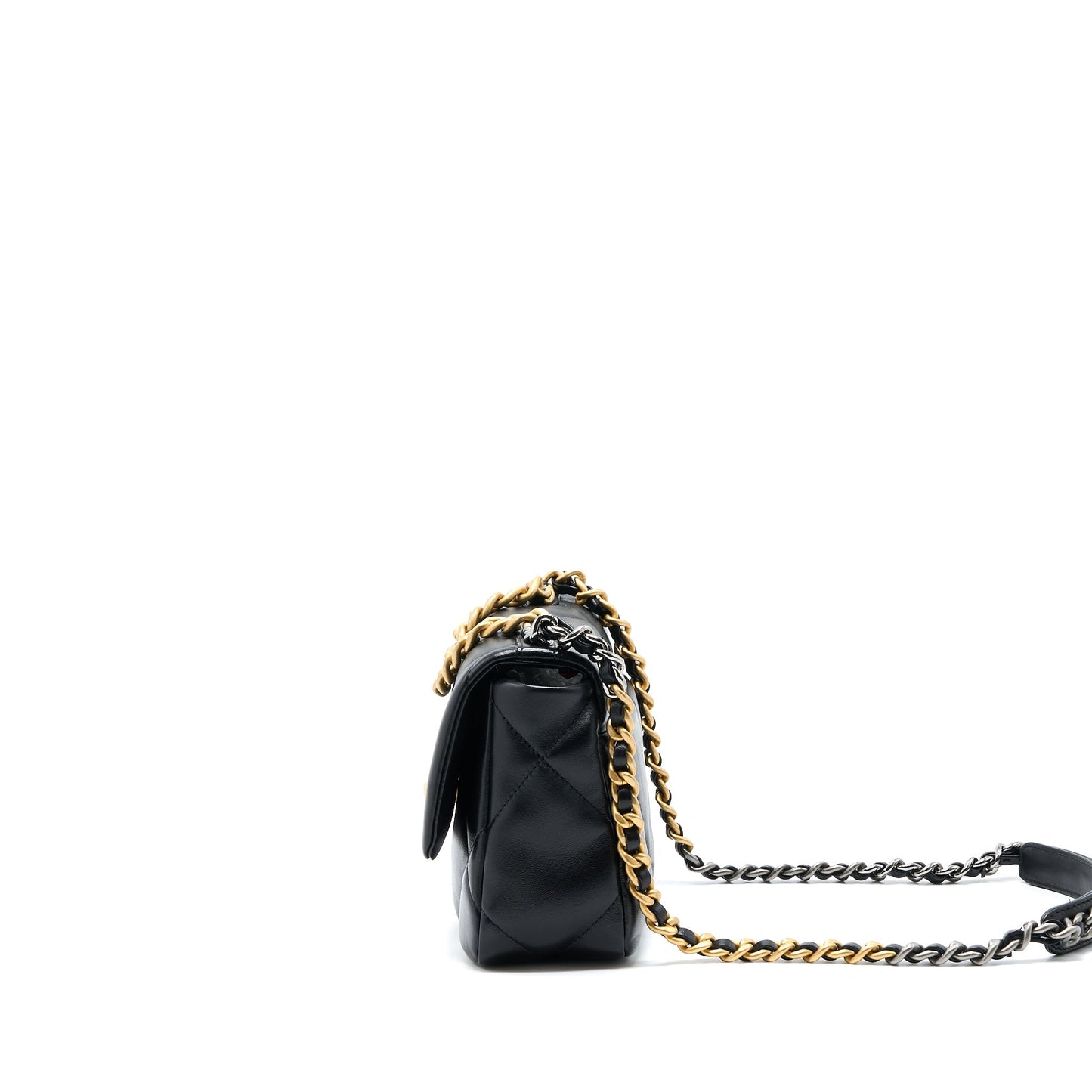 Chanel 19 Lambskin Hardware Microchip Multicolour Black Small Handbag Microchip 2