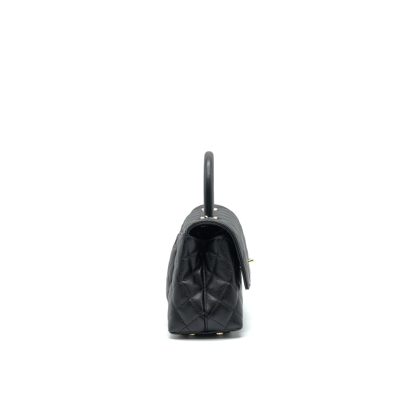 Chanel 21K old 24cm Cocohandle Caviar LGHW Black Small Mini Bag