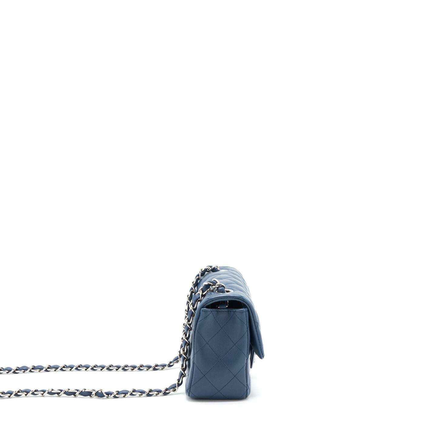 Chanel Rectangular Flap Lambskin SHW Blue Shoulder Bag