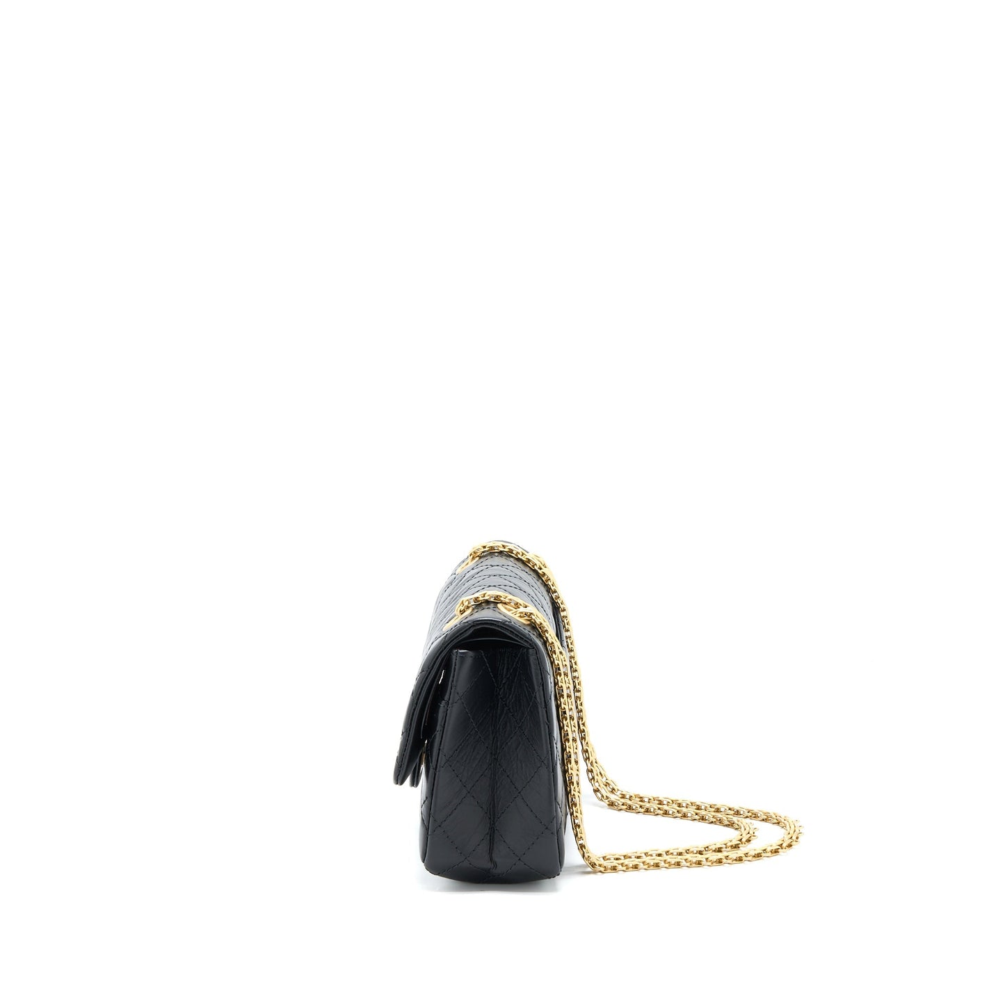 Chanel 2.55 225 Reissue Flap Aged Calfskin Black Small Shoulder Bag Brushed Ghw