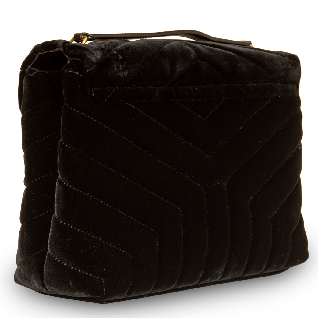 YSL Saint Laurent Loulou Velvet Crossbody Bag Small